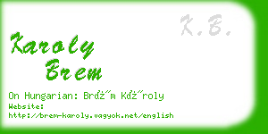 karoly brem business card